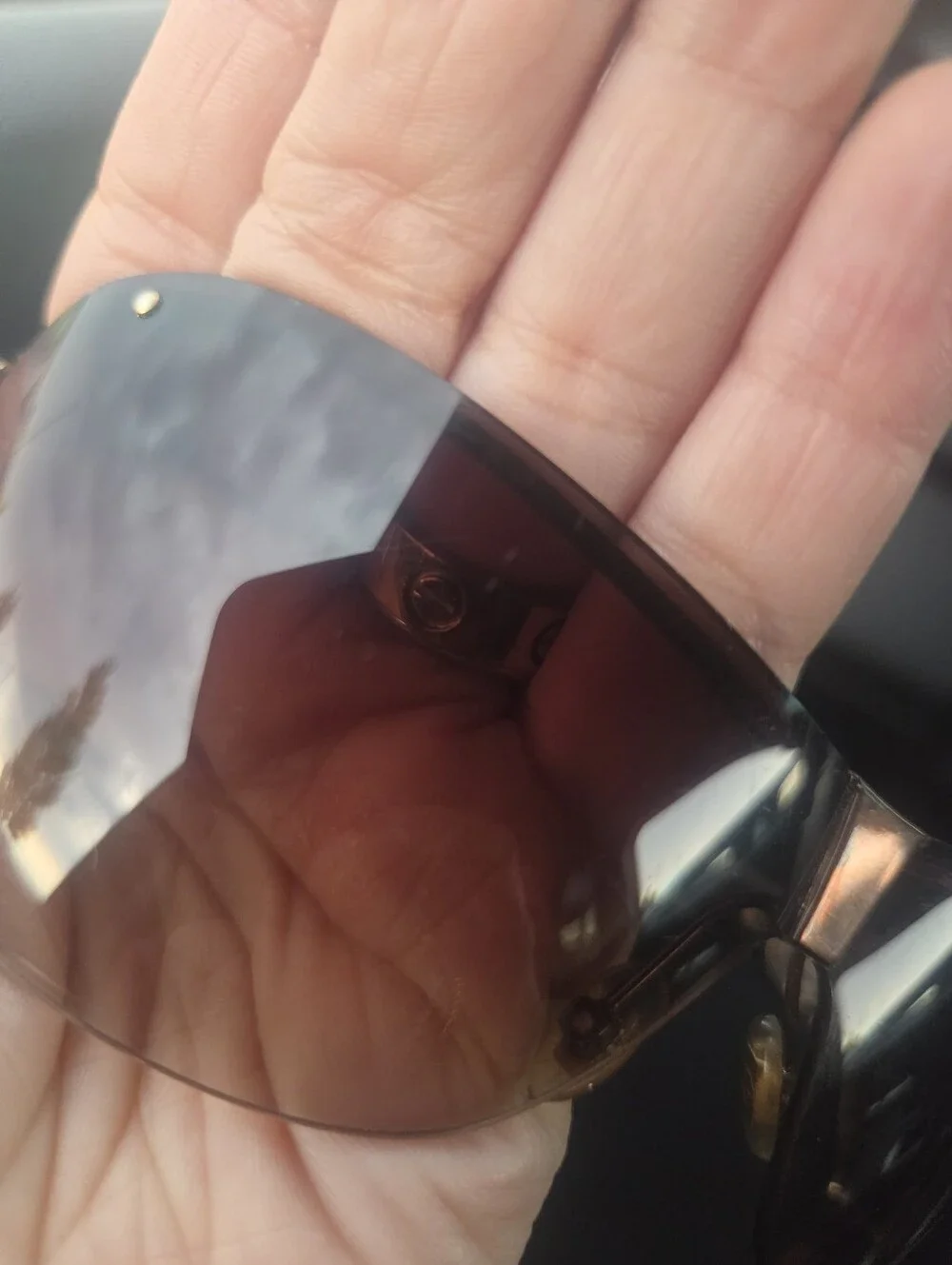 Gucci Women’s Brown Rimless Shield Sunglasses
